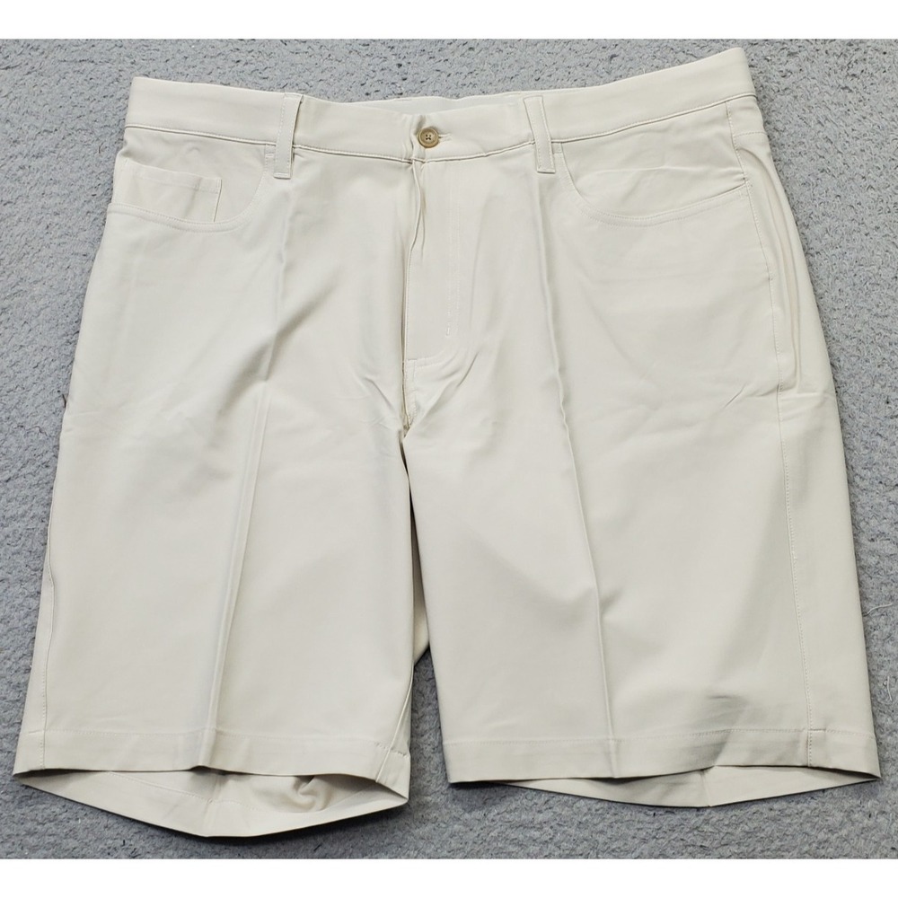 Greg Norman ML75 MicroLux Golf Shorts Mens 36 Tan Stretch Performance‎ G7S23H907